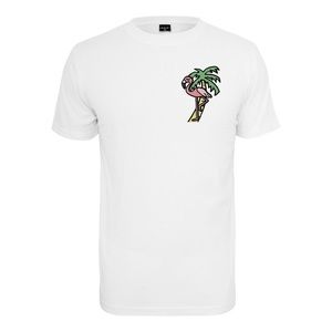 Mister Tee T-Shirt Flamingo Palm Tree White Round Neck Short Sleeve XS